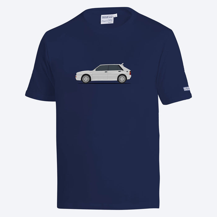 T-shirt Lancia Delta HF Bleu/Blanc